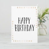 Modern Gold Happy Birthday Card (Stehend Vorderseite)