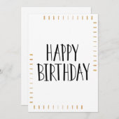 Modern Gold Happy Birthday Card (Vorne/Hinten)