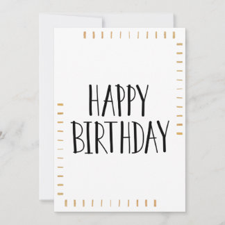 Modern Gold Happy Birthday Card