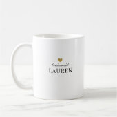 Modern Gold Heart Bridesmaid Geschenk Kaffeetasse (Links)