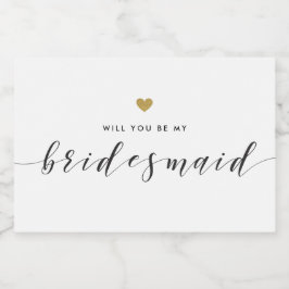 Modern Gold Heart Bridesmaid Vorschlag für ein Ges Lebensmitteletikett