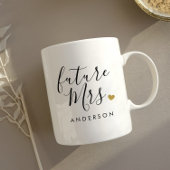 Modern Gold Heart Future Mrs. Verlobung Gift Kaffeetasse
