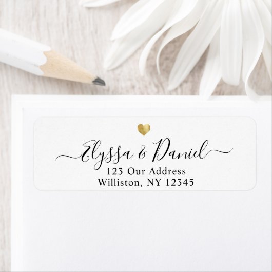 Modern Gold Heart Script Individuelle Name (Insitu)