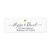 Modern Gold Heart Script Individuelle Name (Vorne)