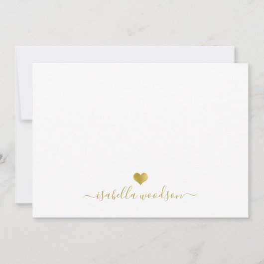 Modern Gold Heart Thank You Script Einladung (Vorderseite)