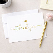 Modern Gold Heart Thank You Script Einladung