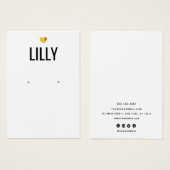 Modern Gold Heart White Oring Display Card (Vorne & Hinten)