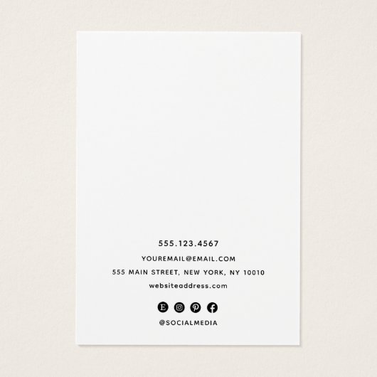 Modern Gold Heart White Oring Display Card (Rückseite)