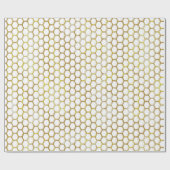 Modern Gold Hexagon Beehive Abstraktes Muster Geschenkpapier (Flach)