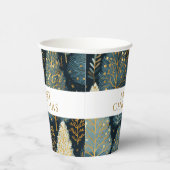 Modern Gold Holiday Forest Frohe Weihnachten Pappbecher (Rechts)
