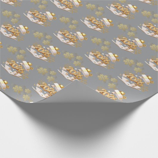 Modern Gold Holiday Gift Wrap Geschenkpapier (Ecke)