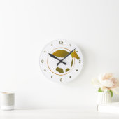 Modern Gold Horse Circle Number Runde Wanduhr (Zuhause)