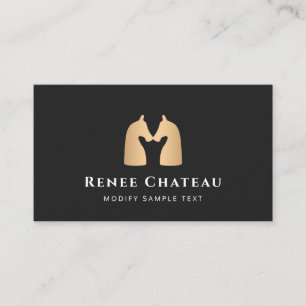 Modern Gold Horse Equine Logo Business Card Visitenkarte