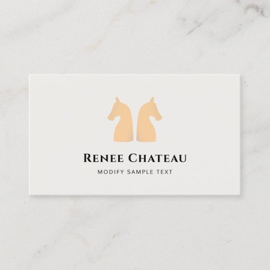 Modern Gold Horse Logo Business Card Visitenkarte (Vorderseite)