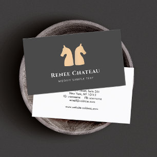 Modern Gold Horse Logo Business Card Visitenkarte