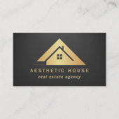 Modern Gold House Logo Real Anwesen Realtor black Visitenkarte (Vorderseite)