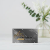 Modern-Gold-House-Logo | Real Anwesen Visitenkarte (Stehend Vorderseite)