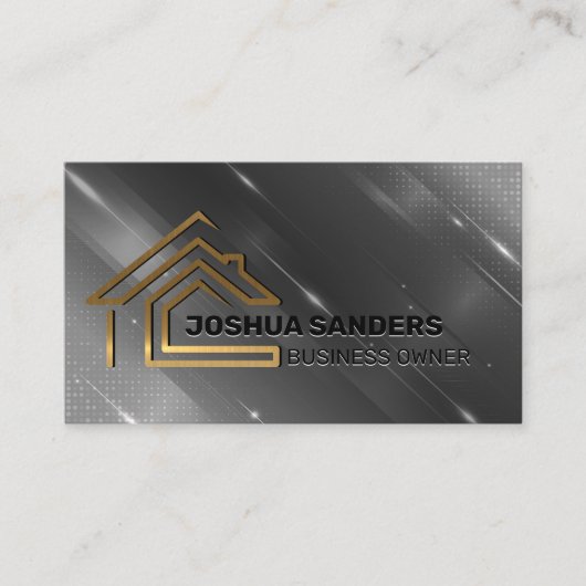 Modern-Gold-House-Logo | Real Anwesen Visitenkarte (Vorderseite)
