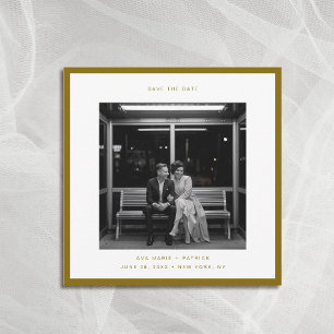 Modern Gold Hue Frame Typografy Wedding Rett Date Einladung