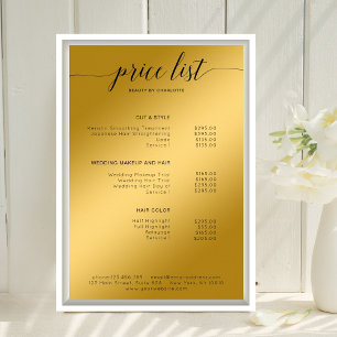 Modern, Gold (Imitat) Preisliste Poster