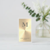 Modern Gold Imitats DJ Monogram & Border Visitenkarte (Stehend Vorderseite)