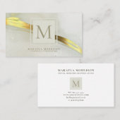 Modern Gold Ink Monogram Abstrakt Visitenkarte (Vorne/Hinten)