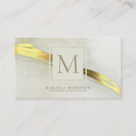 Modern Gold Ink Monogram Abstrakt Visitenkarte