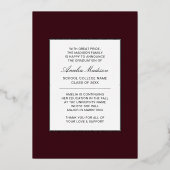 Modern Gold Ink Script Burgundy Grad Foto Card Folieneinladung (Rückseite)