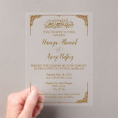 Modern Gold Islamic Wedding Acryleinladungen (Insitu (Handheld))