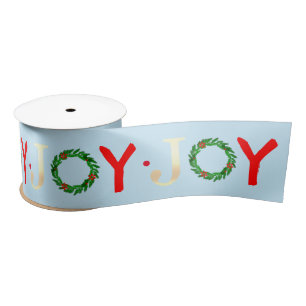 Modern Gold Joy Festivals Holly Wreath Blauer Himm Satinband