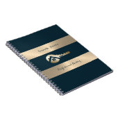 Modern Gold Key Blue Spruce Real Anwesen Notebook Notizblock (Rechte Seite)