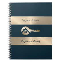 Modern Gold Key Blue Spruce Real Anwesen Notebook