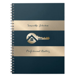 Modern Gold Key Blue Spruce Real Anwesen Notebook Notizblock