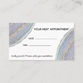 Modern Gold Lavender Geode Agate Ernennung Terminkarte (Rückseite)