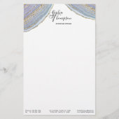 Modern Gold Lavender Geode Agate - Stationery Briefpapier (Vorderseite)