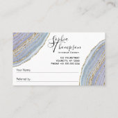 Modern Gold Lavender Geode Agate - Verweiskarte Empfehlungskarte (Rückseite)