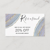 Modern Gold Lavender Geode Agate - Verweiskarte Empfehlungskarte (Vorderseite)