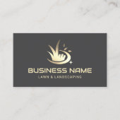 Modern Gold Lawn Care Logo Landscaping Service Visitenkarte (Vorderseite)