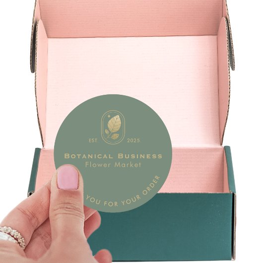 Modern Gold Leaf Minimal botanisches Grün Vielen D Runder Aufkleber