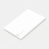 Modern Gold Letter J Monogram Personalisiert Post-it Klebezettel (angewinkelt)