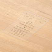 Modern Gold Line Art Flowers Wedding Transparent  Acryleinladungen (Ablage )