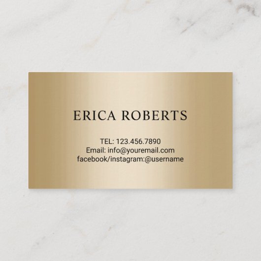 Modern Gold Long Eyelash Extensions Lash Salon Visitenkarte (Rückseite)