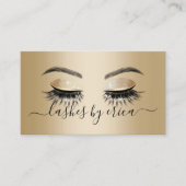 Modern Gold Long Eyelash Extensions Lash Salon Visitenkarte (Vorderseite)