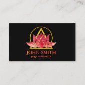 Modern Gold Lotus Logo Eleganter Blumenstrauß Yoga Visitenkarte (Vorderseite)