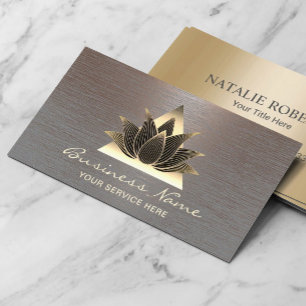 Modern Gold Lotus Logo Stilvoll mit Kupfer Salon W Visitenkarte
