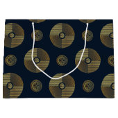 Modern Gold Luxus Art Deco Circles Große Geschenktüte (Vorderseite)