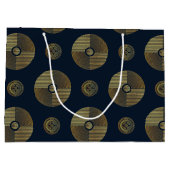 Modern Gold Luxus Art Deco Circles Große Geschenktüte (Rückseite)
