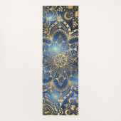 Modern Gold Mandala Blue Nebula Custom Name Yogamatte (Rückseite)