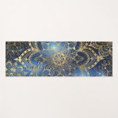 Modern Gold Mandala Blue Nebula Custom Name Yogamatte (Vorderseite (Horizontal))