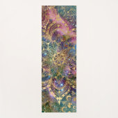 Modern Gold Mandala Lila Nebel Individuelle Name Yogamatte (Vorderseite)
